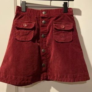 Red button skirt